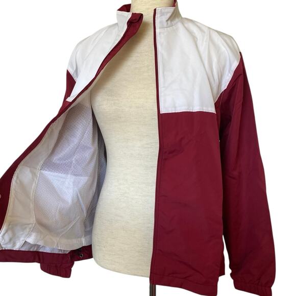NEW ASICS Junior's Upsurge Warm Up Track Jacket Size XL Red White Full Zip - Picture 4 of 7